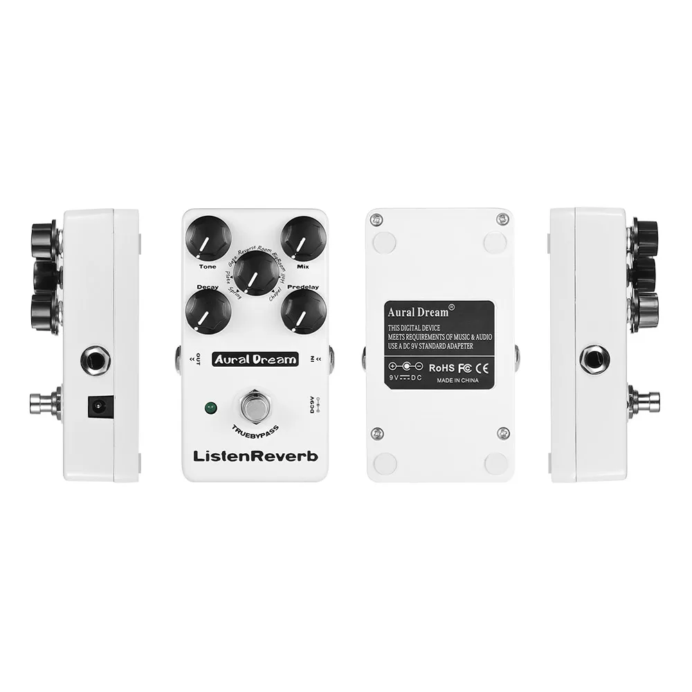 Aural Dream Listen Reverb Guitar Effect Pedals with 8 Rever Effects True Bypass Accessaries | Спорт и развлечения
