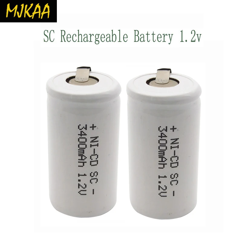 15 шт. 1 2 в 22*42 Ni CD аккумулятор Sub C SC 3400 мАч аккумуляторная батарея с удлинителем