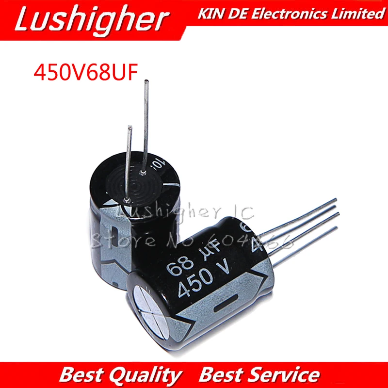 5 шт. 450V68UF 18*25 мм 68 мкФ 450V 18x25 алюминиевый электролитический конденсатор