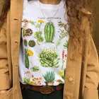 VIP HJN растительный принт кактусы пустыни Графический Тройник винтажный Вдохновленный ботаническими фотографиями-Tucson Graphic Tee