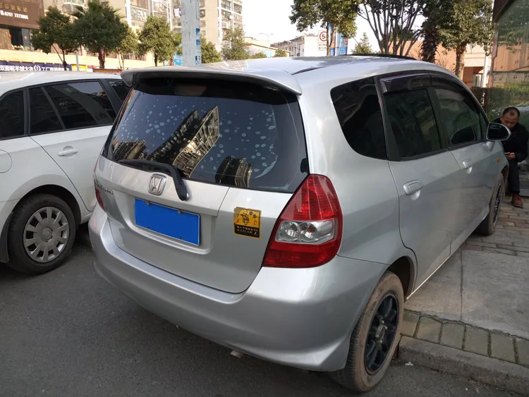 Для Honda Jazz Fit спойлер 2004-2007 высокое качество абс материал заднее крыло автомобиля
