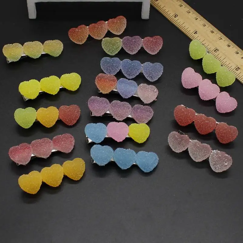 

New Korean simulation candy sweetheart candy color gradient simple hair clip cute gradient color candy star hair clip women girl
