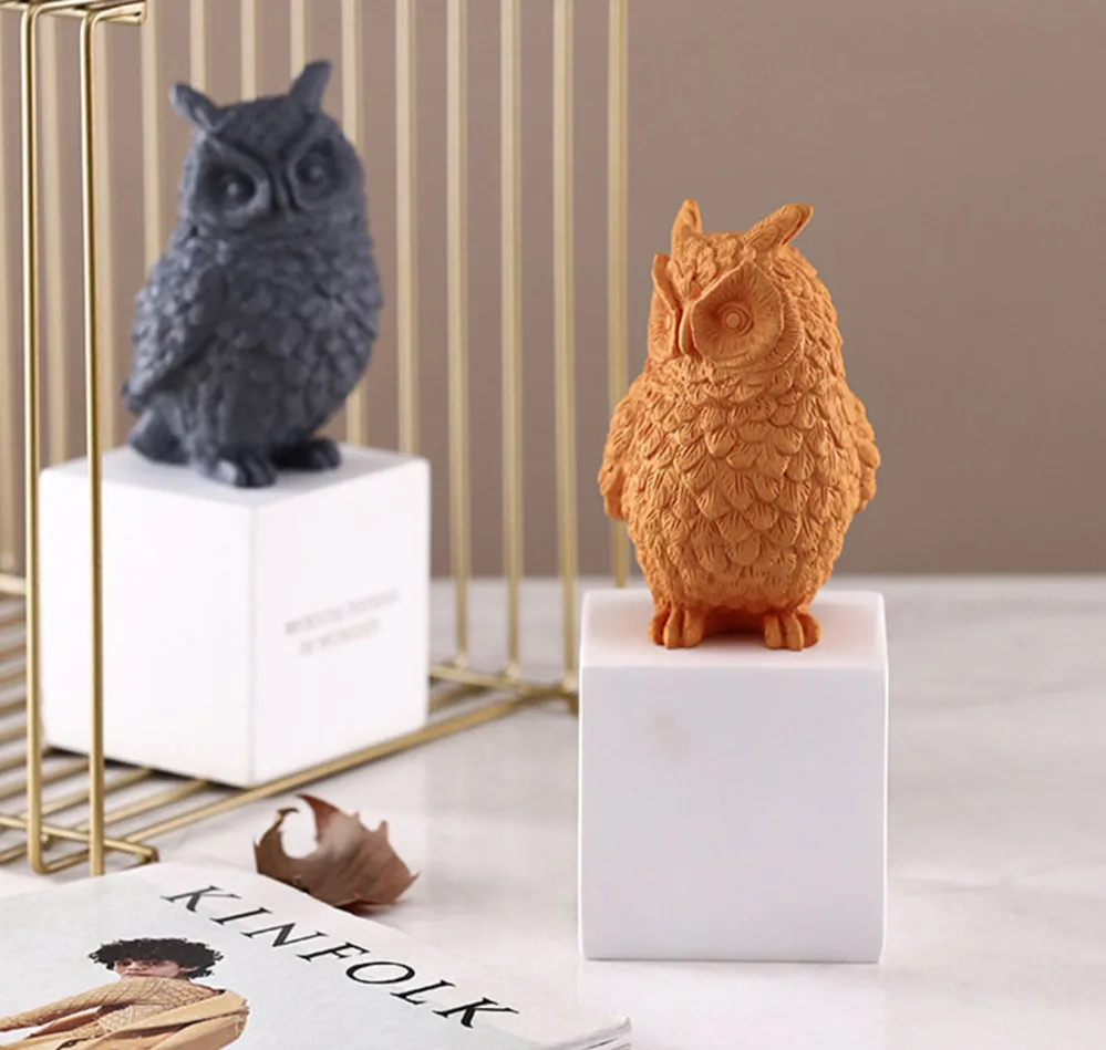 

Owl Figurines Desktop Decor Lovely Cartoon Animal Resin Ornaments Gifts for Children Owls Statue Home Decoration Accessories