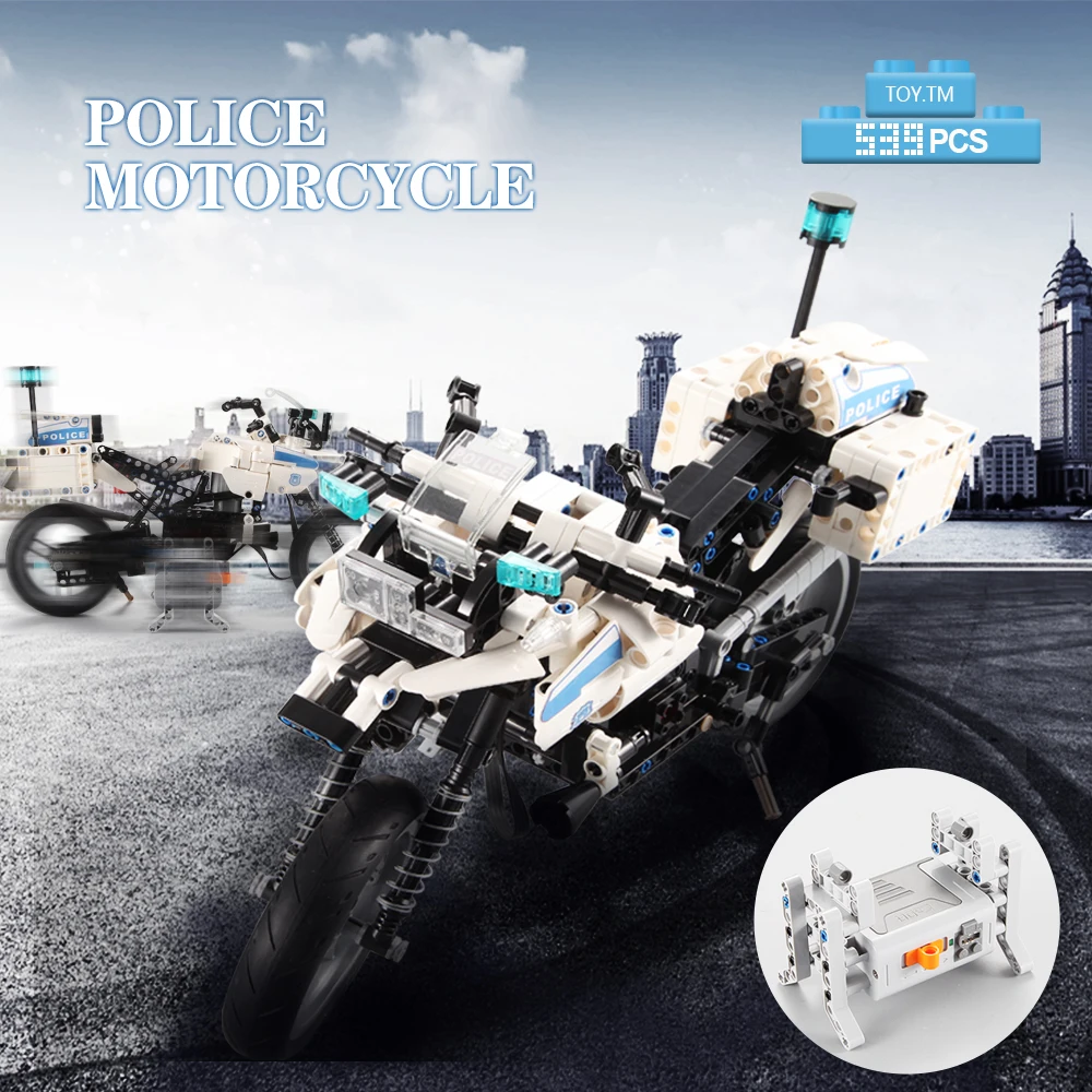 539 шт. полицейские строительные блоки для мотоциклов совместимы с Technic городское