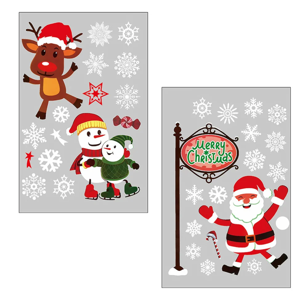 

1 Sheet Window Stickers Snowflake Snowman Christmas Wall Decals Decoration