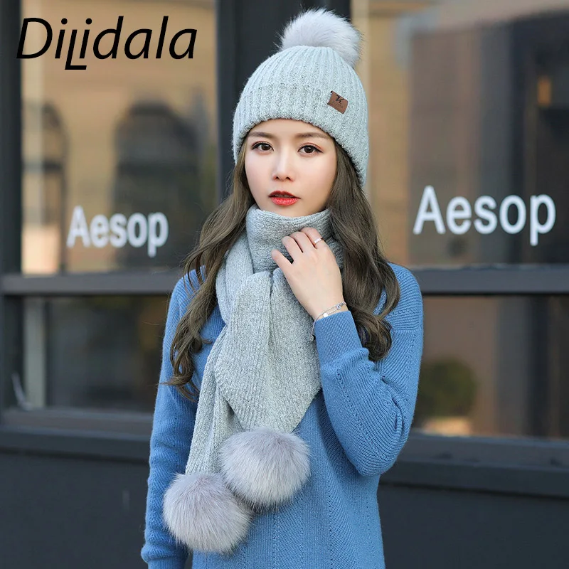 Dilidala шапка шарф перчатки Комплект из трех предметов Высококачественная