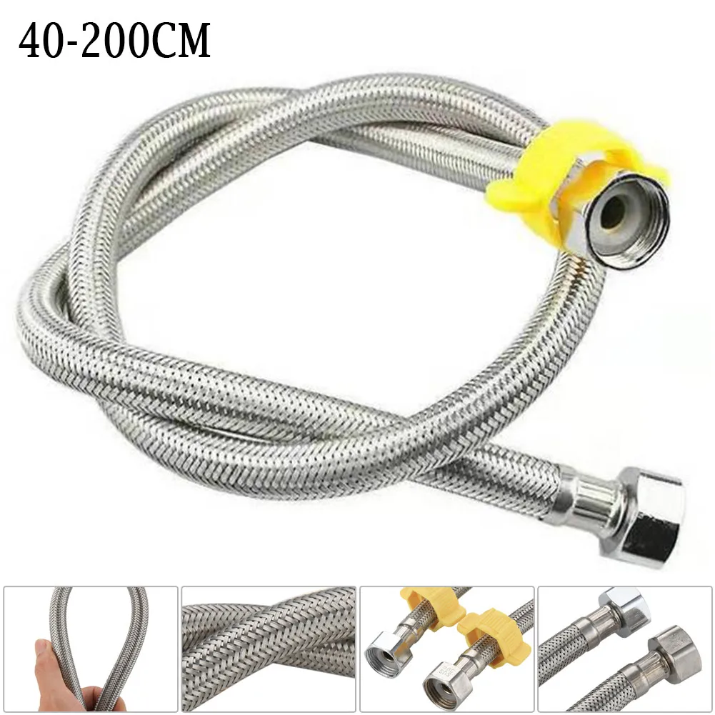 

40/60/80/100/120/150/200cm Water Heater Basin Faucet Toilet Soft Inlet Hose Pipe Water Heater High Pressure Toilet Inlet Hose