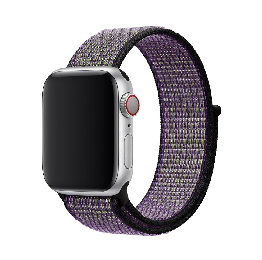 Цветной ремешок для часов Apple Watch 42 мм 38 мм 40 мм 44 мм тканый нейлоновый спортивный ремешок для iWatch 5 4 3 2 1 мягкий светоотражающий ремешок - Цвет ремешка: desert sand volt