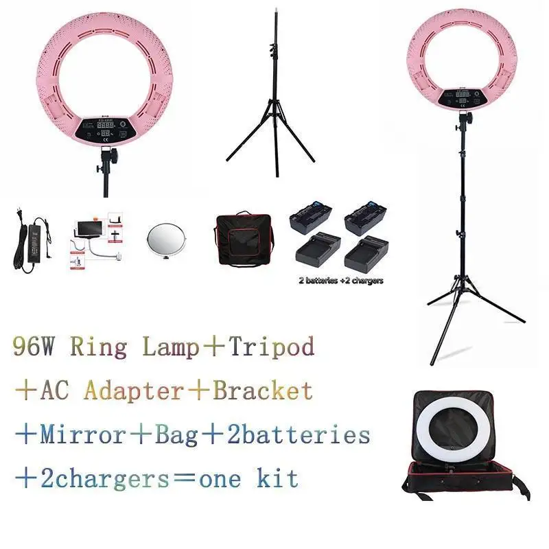 

Yidoblo Pink FD-480II LED Ring lamp Light Make up Lighting sefie ring lamp set + standing (2M)+ bag + batteries