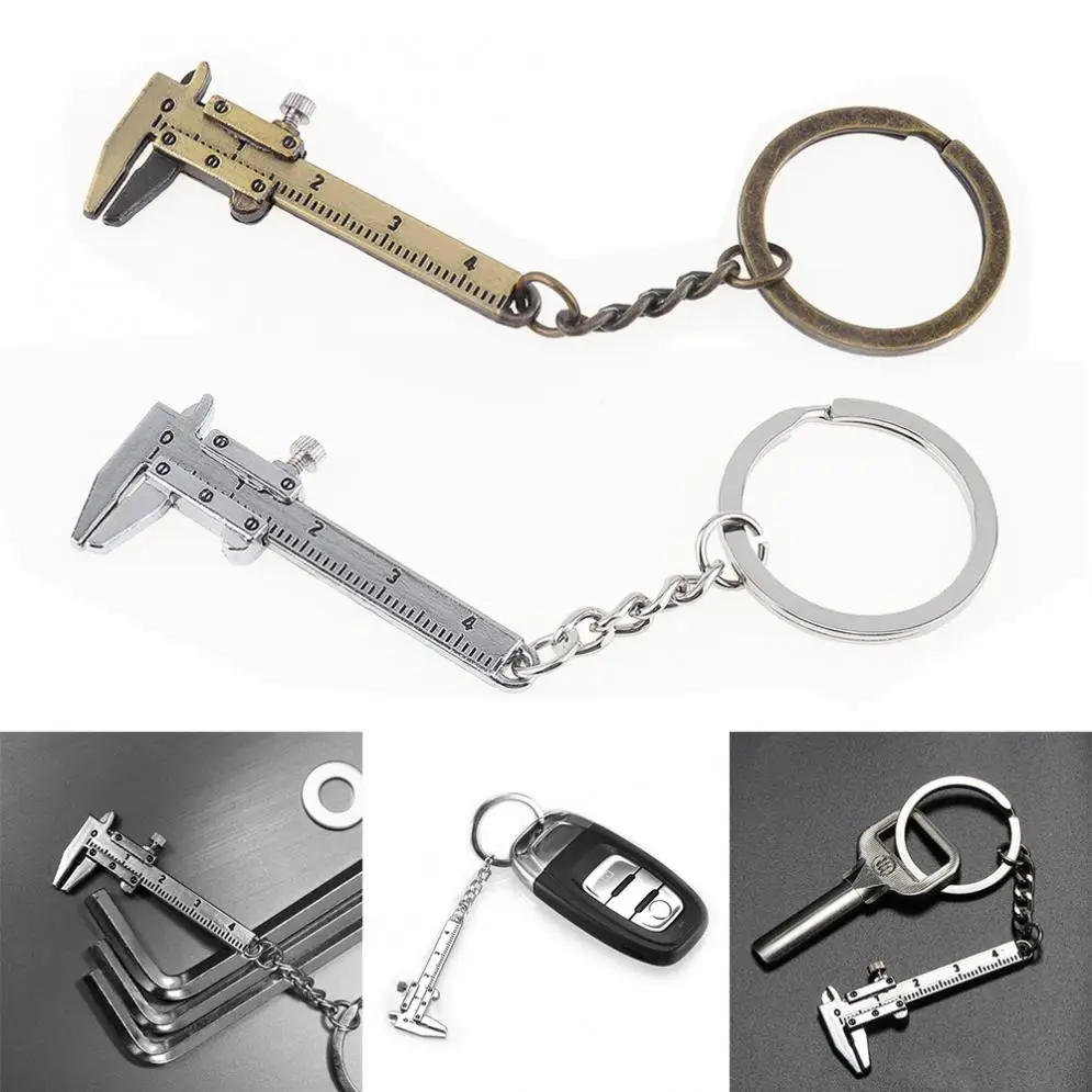 

0-40mm Portable Mini Zinc Alloy Vernier Caliper with Chain Keychain and 1mm Accuracy for Measurement
