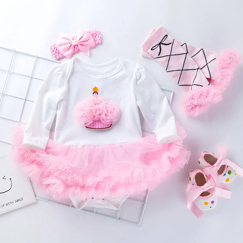 Платье-пачка с короной для девочек 0-3 лет 4 предмета Детский комбинезон