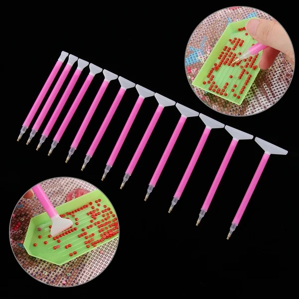 

Hot Diamond Painting Pen Plastic DIY Point Drill Pen Durable Diamond Embroidery Accessory Useful 5D Diamond Painting Accessory