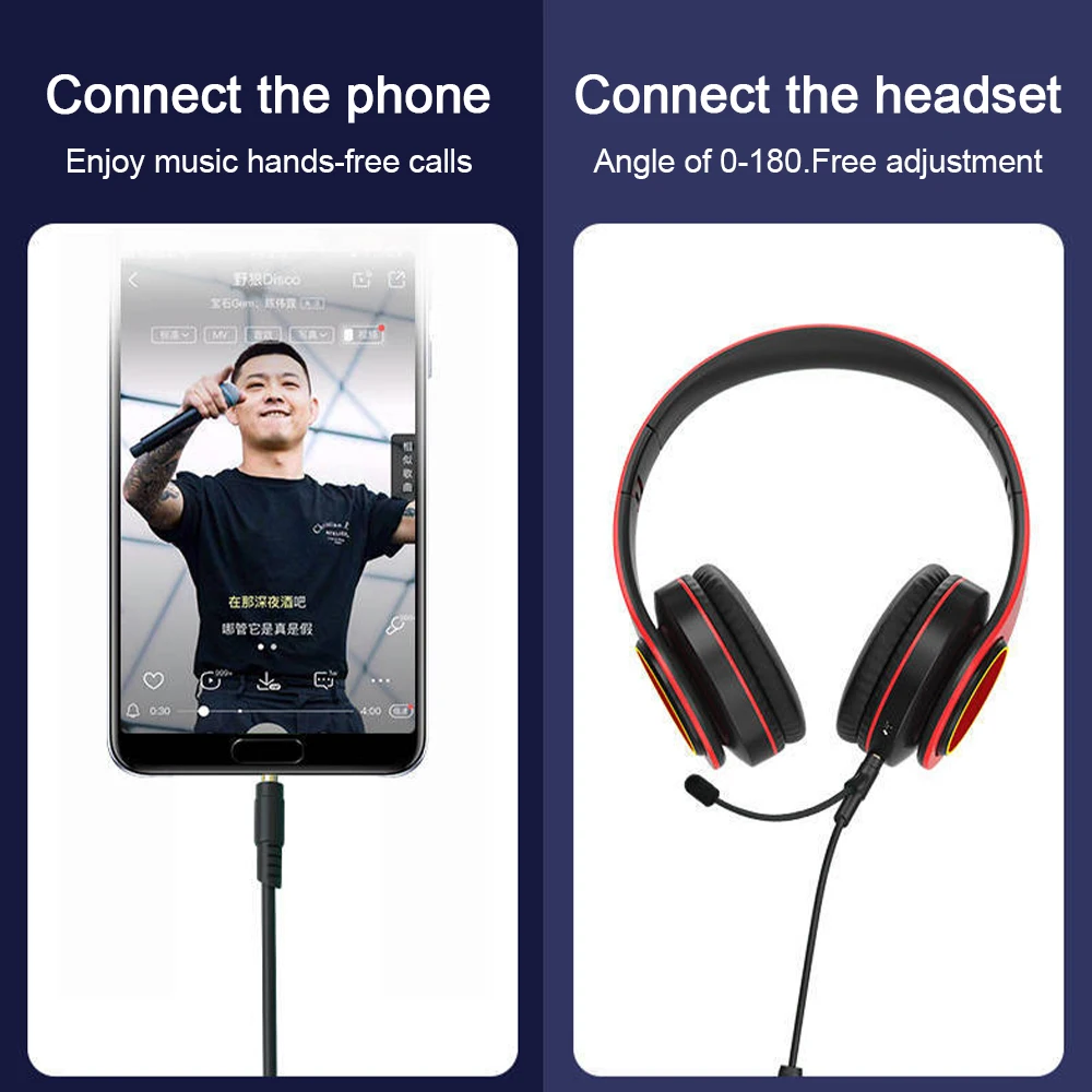 

Headphones 3.5mm Jack Audio Cable with HD Microphone for Computer PC/Laptop/Smart Phone Portable 3.5mm Audio Cable