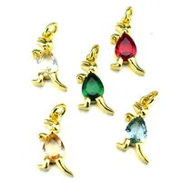 6pcs dinosaur pendant micro pave bracelet jewelry animal amulet diy jewelry making accessories domineering necklace jewelry