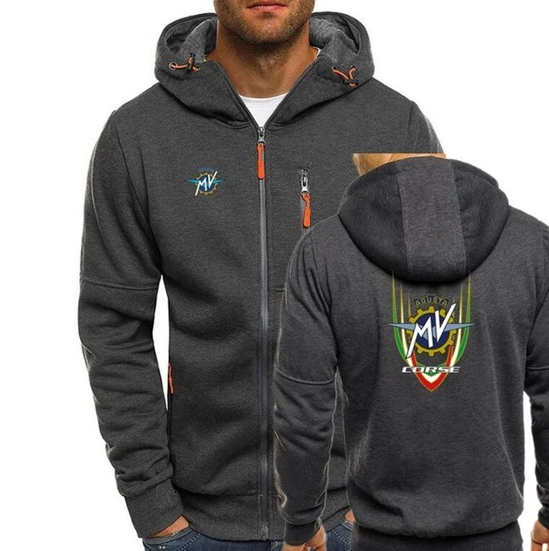 

Bomber Hoodies Men Personality Zipper Sweatshirt Male Motorcycle Tracksuit Hip Hop Autumn Winter Mv Agusta Hoodie Mens jacket