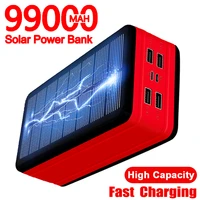 99000mah power bank solar battery charger with led 4usb high capacity portable outdoor travel emergency for xiaomi samsung