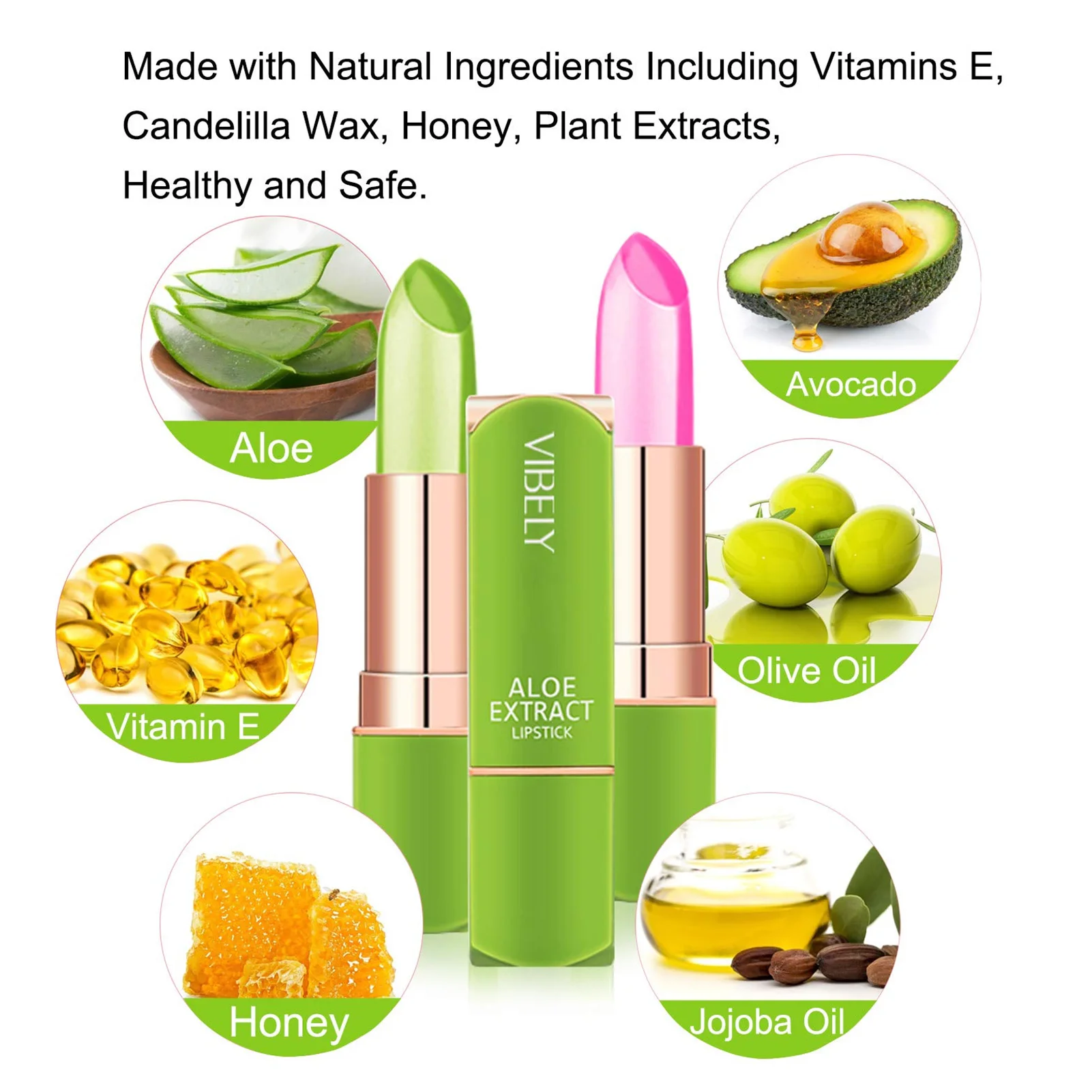 Помада с алоэ вера меняющая цвет при температуре блеск для губ Восстанавливающий