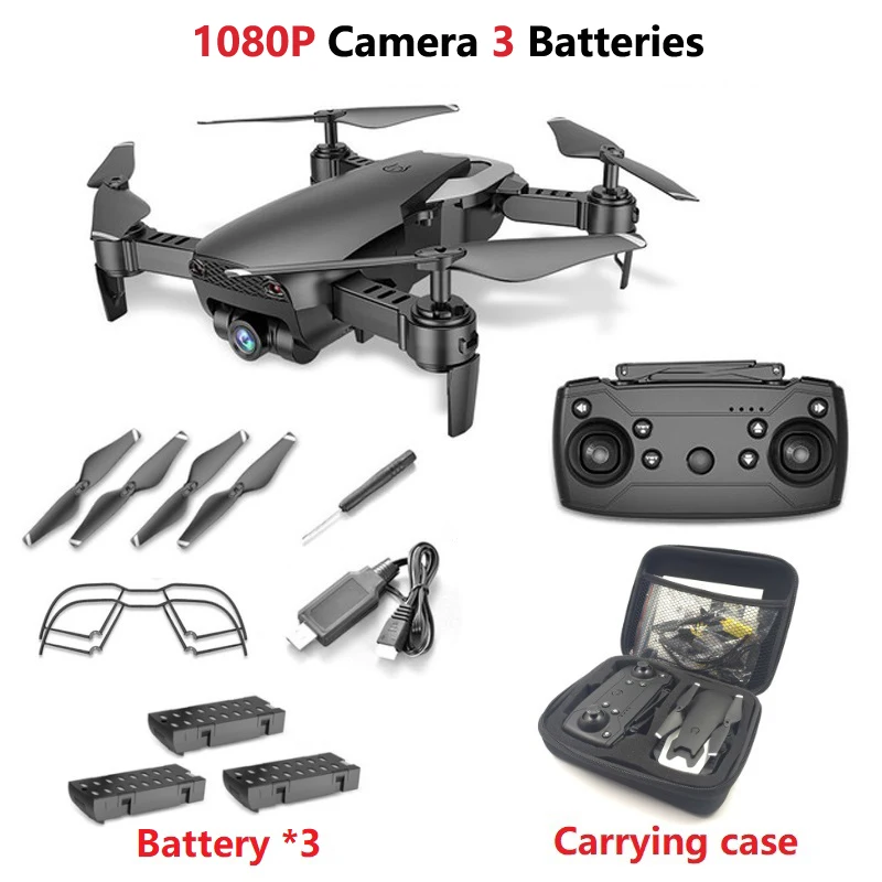 Teeggi M69 FPV RC Дрон с 4 K/1080 P широкоугольной WiFi камерой HD складной RC Квадрокоптер Вертолет VS VISUO XS809HW E58 X12 Дрон - Цвет: 1080P Black 3B CB