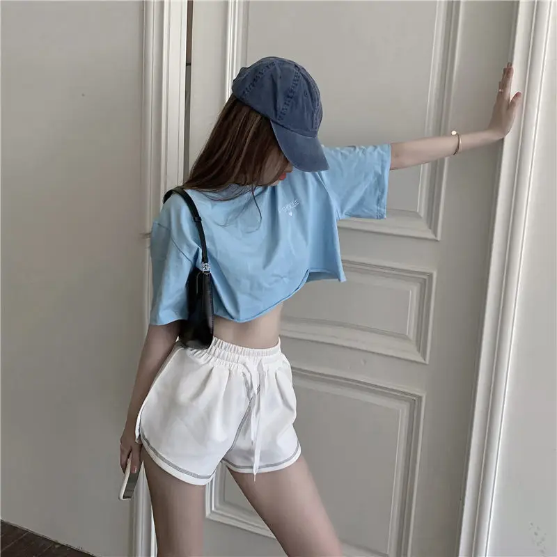 

Casual shorts women's pants summer slim pants children's 2021 new loose high waist versatile sports wide leg pants women's pants