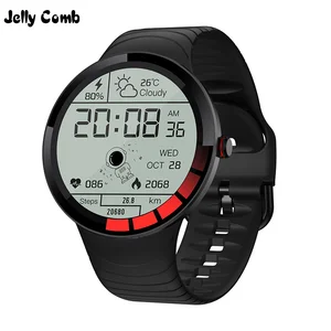 jelly comb men sport smart watch waterproof ip68 heart rate smart watch for huawei ios full touch bluetooth smartwatch pedometer free global shipping