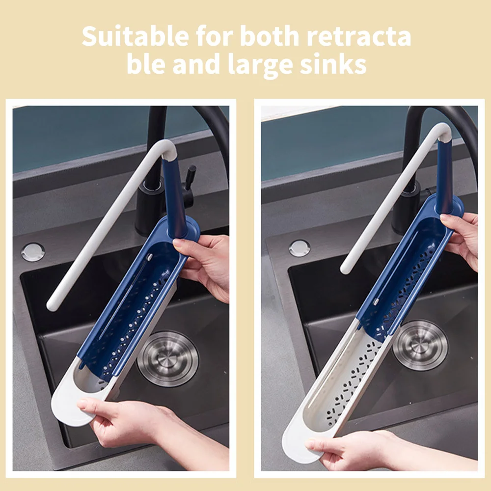 

Kitchen Sink Rack Bathroom Holder For Home Adjustable Telescopic Sink Kitchen Drainer Rack Storage Basket Bag Faucet Holder