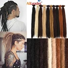 Плетеные волосы Alileader ручной работы, Плетеный вязаный крючком дреды, 52 Цвета, синтетические натуральные косы
