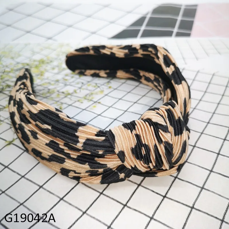 Повязка на голову с животным принтом Змеиный узел бант красный Леопардовый Стиль