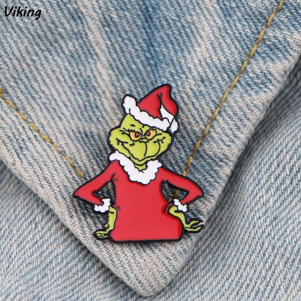 

20pcs/lot G1622 Cartoon Monster Brooch Metal badge Women and Men Enamel Pins Clothes Brooches Shirt Collar Pin Gifts
