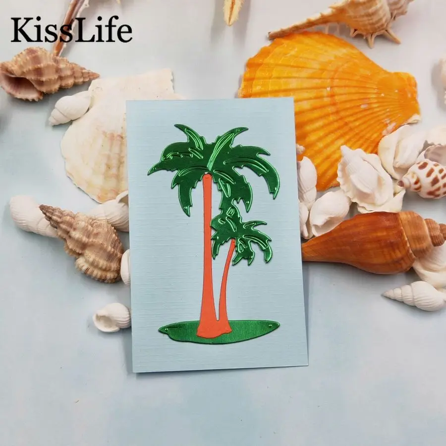 2019 новые металлические штампы с кокосовым деревом для тиснения Kscraft скрапбукинга