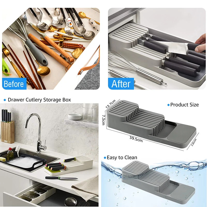 Kitchen Knife Blocks Drawer Store Organizer Tray For Knives Block Storage Stand Rack Holders | Дом и сад