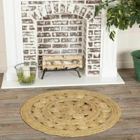 rug jute round 100 natural home living room stylish braided reversible modern rustic look rug
