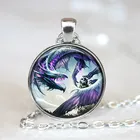 Новинка 2019, модное ожерелье с подвеской в виде дракона, подвески в виде демона, дракона, стеклянный купол, ювелирные изделия, ожерелье с подвеской