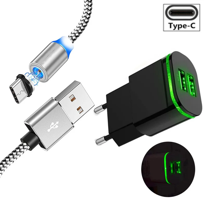 Светодиодный магнитный кабель для быстрой зарядки Type-C Магнитный зарядный Samsung