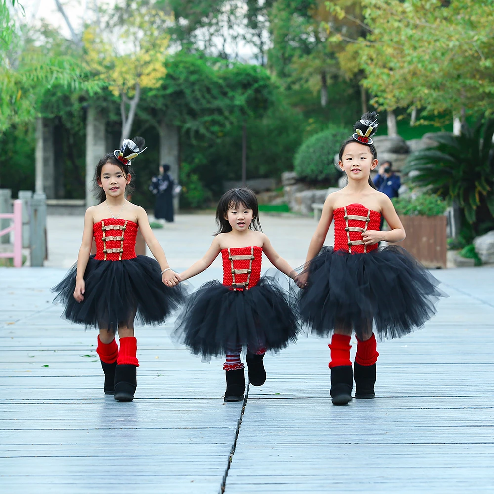 Костюм Солдата-щелкунчика для девочек Детское рождественское платье-пачка на