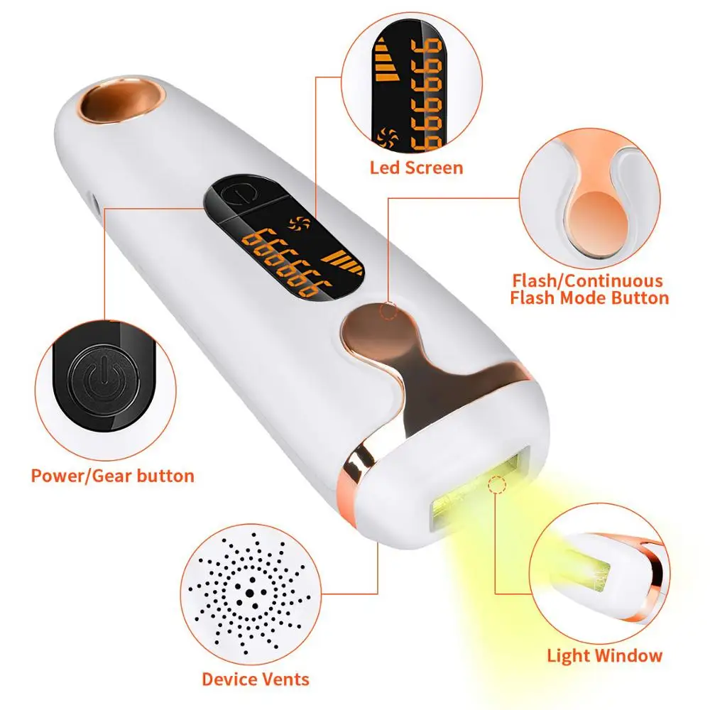 999999 Flashes Hair removal Laser Epilator Permanent IPL Removal Professional Painless epilator for Women Facial body | Бытовая техника