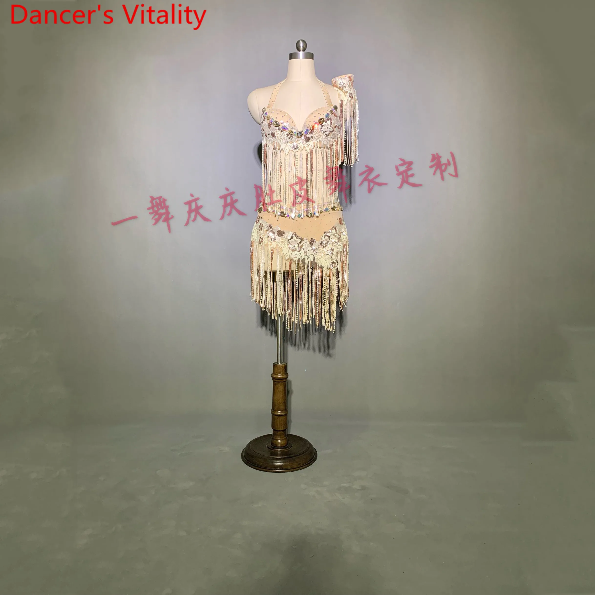 

Индивидуальный костюм для танца живота с кисточками, юбка для бюстгальтера для женщин, восточные, индийские, барабанные, танцевальные групп...