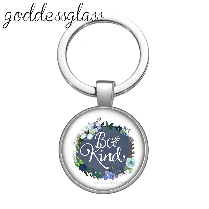 Цветы мультфильм буквы счастливой любви цветение круглый стеклянный брелок с