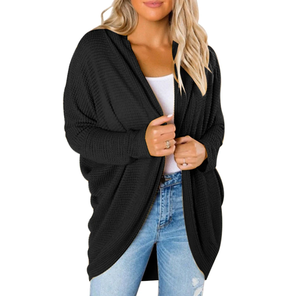 Осенне-зимний Повседневный трикотажный кардиган с рукавом летучая мышь Женский