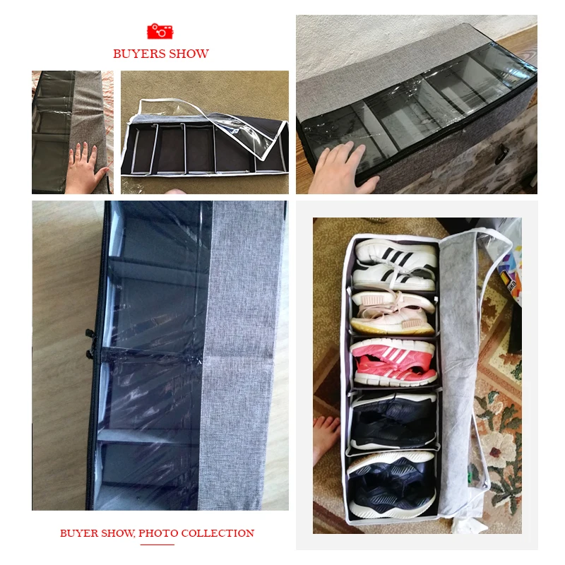 

Shoe Storage Box Bins Wardrobe Zipper Organizer Drawers Shoes Boxes Bag Household Products Home Organization Accessories Items