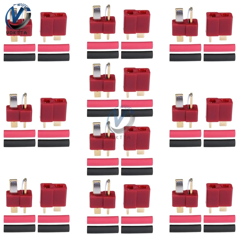 10 пар разъемов XT60 типа папа и Мама с термоусадочной трубкой комплект