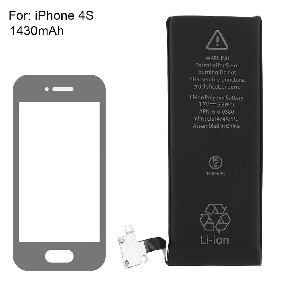 Подлинная запасная батарея 3 8 V 1430mAh подходит для iPhone 4S + шт телефон разбирать