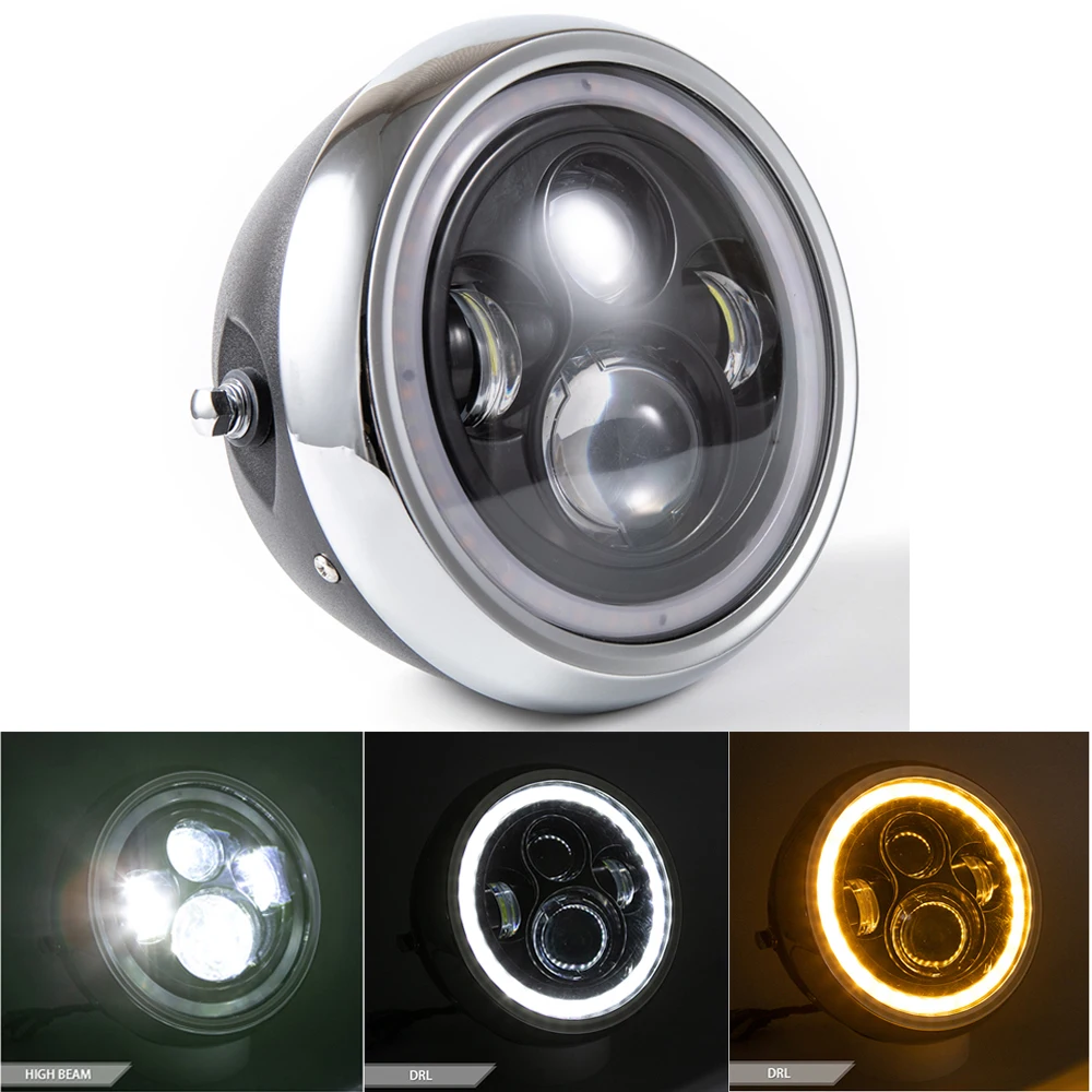 Е-знак Круглый 7 5 &quotсветодиодный фары для мотоцикла Hi &amp короче спереди и длиннее