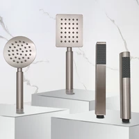 high pressure handheld shower head with powerful shower spray matt metal stainless steel hand held showerhead brushed finish