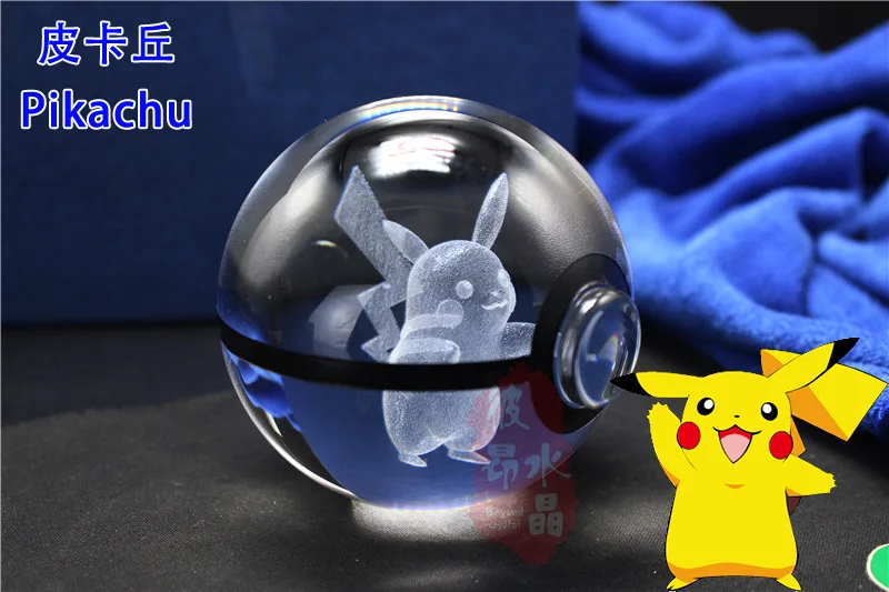 H 3D лазерный Pokemon Go хрустальный шар фигурки с Пикачу детские развивающие подарки украшение дома мяч эльфа - Color: H