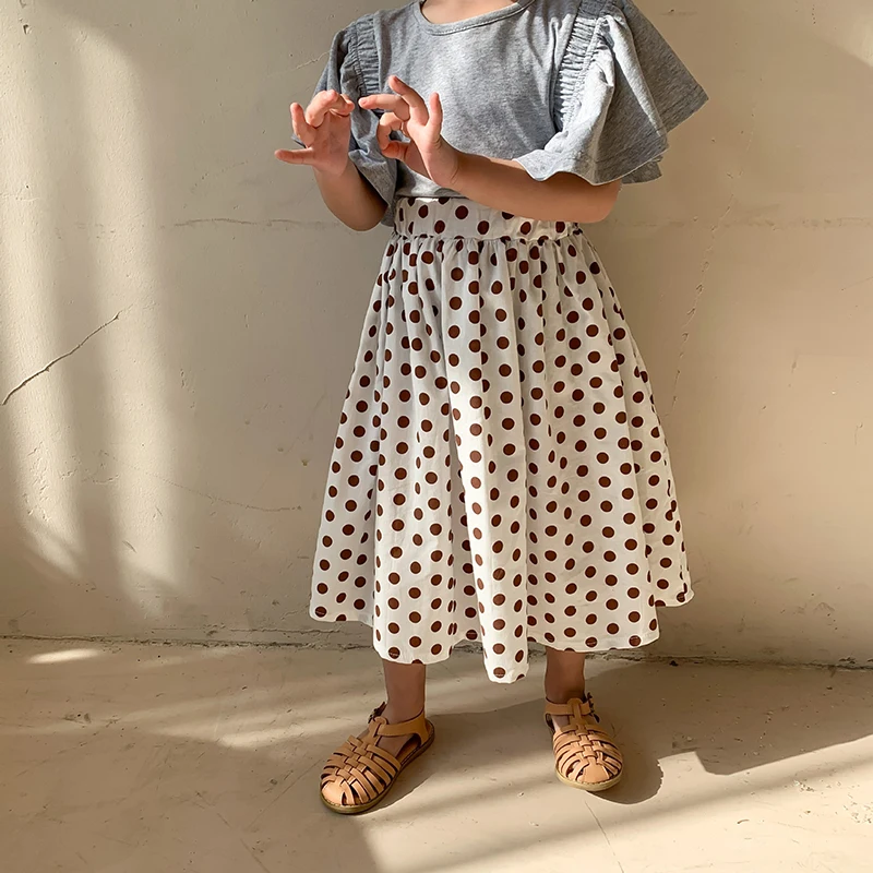 

Baby Girls Princess Skirts 2021 New Fashion Summer Kids Dot Clothes High Waist Children Party Long Costumes 1-6Y