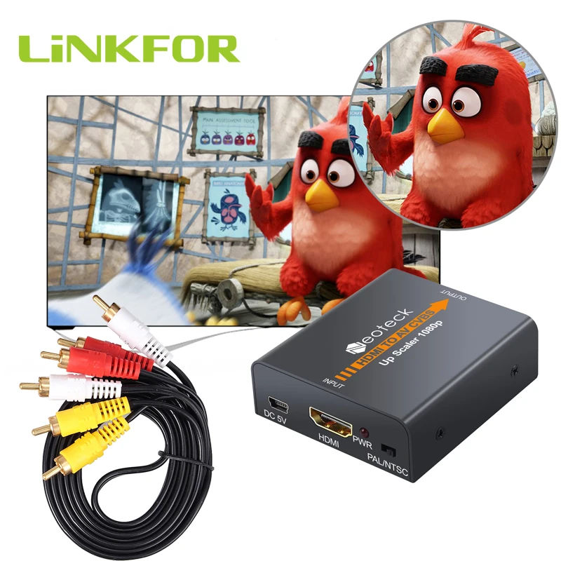 

LiNKFOR HDMI to 3RCA AV CVBS Converter With 1m 3RCA to 3RCA Cable Audio Video Composite Adapter For TV Blu Ray DVD Xbox PS3 PS4