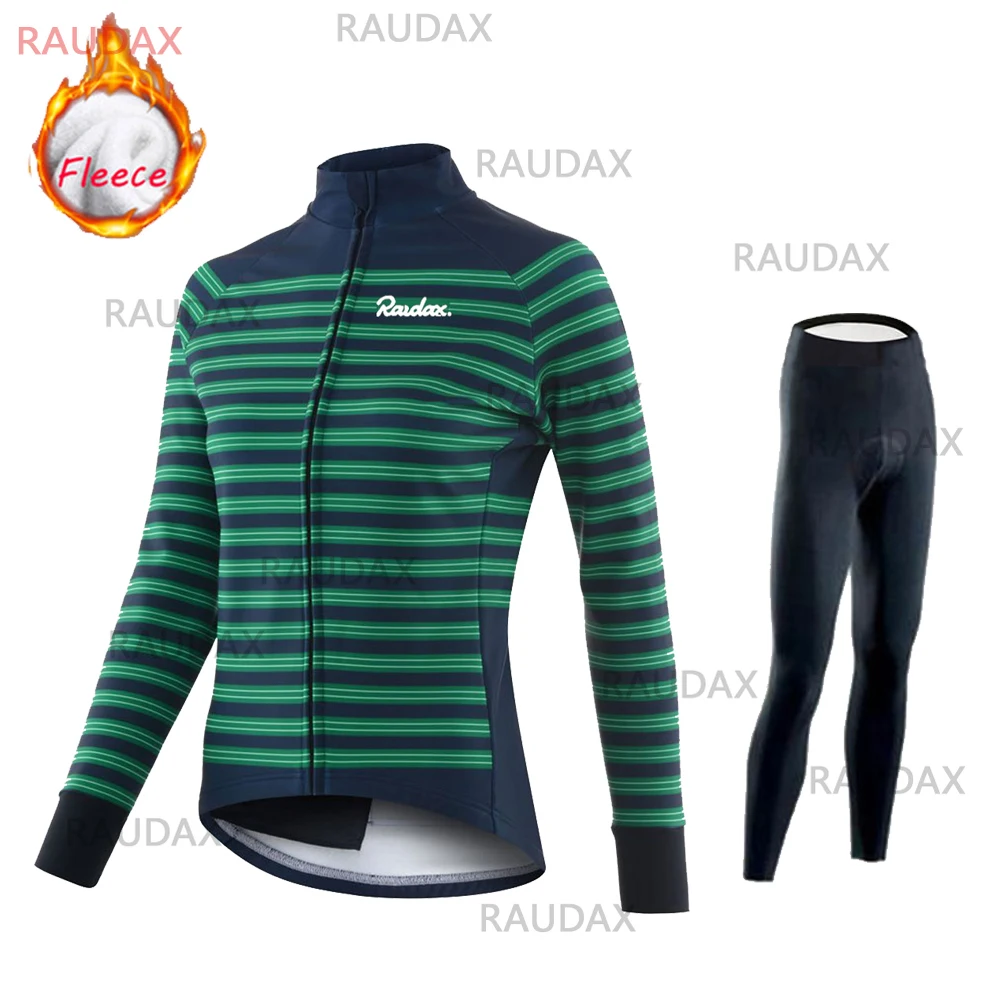 

2021 Winter Outdoor Mountain Cycling Thermal Fleece Bike Jersey Set Women's Cycling Jersey Long Sleeves Wool Ropa Ciclismo Mujer