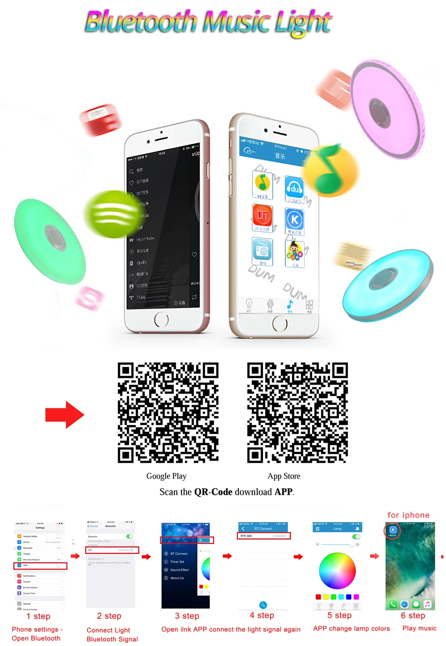 Bluetooth потолочный светильник RGB музыкальный потолочный светильник с Bluetooth Круглой Формы Светильник ing для домашнего прослушивания музыки светильник luminarias