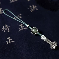 chinese element craft creative mini sterling silver ruyi mobile phone chain bag pendant u disk ornament accessories lovers gift