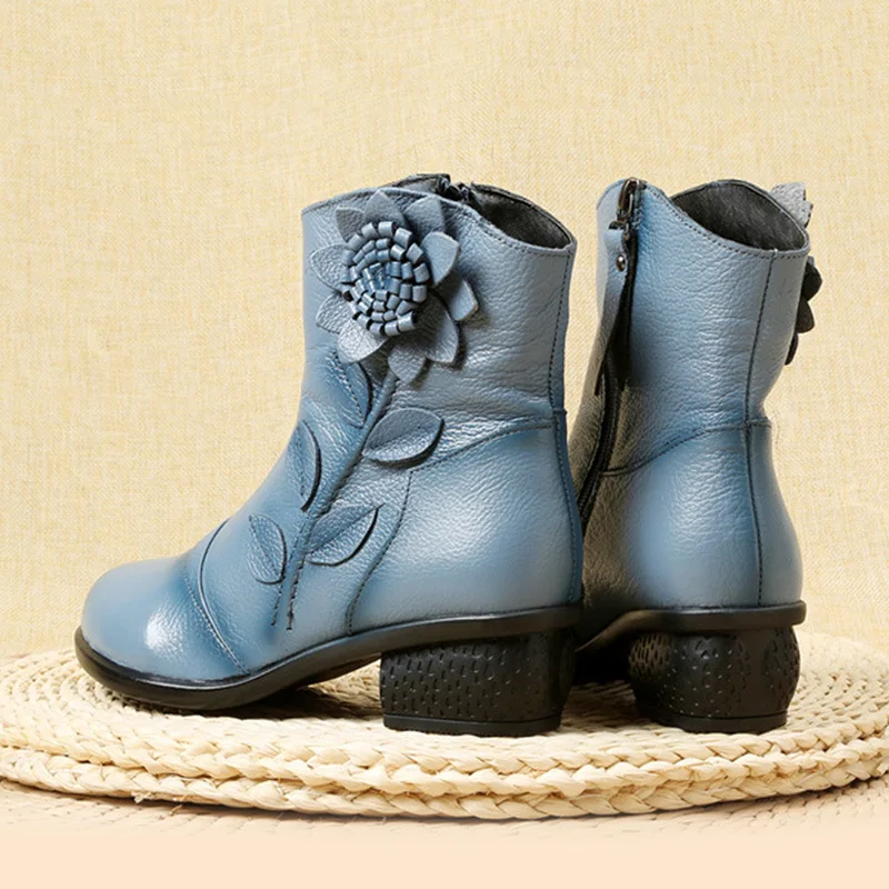 

2019 Women Boots Genuine Leather Women Shoes Women Winter Boots Female Winter Shoes Booties Ankle Boots For Women Plus Size 42